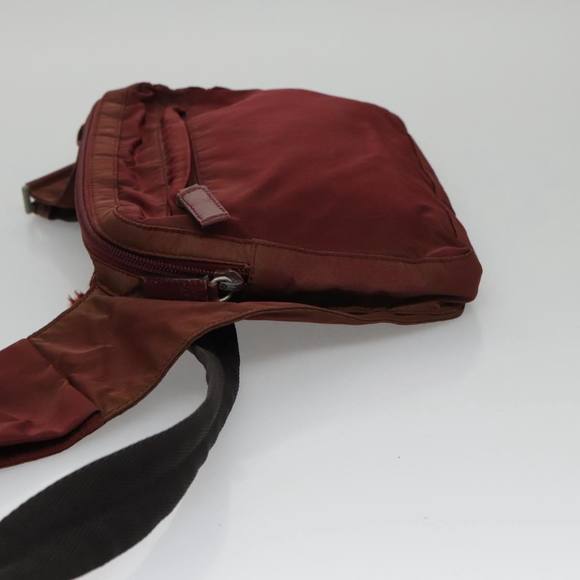 PRADA Shoulder Bag Nylon Red Silver Auth ti2546 - Picture 5 of 16